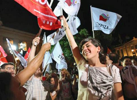 Supporters of SYRIZA rally in Athens ahead of national elections