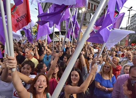 SYRIZA supporters rally in Athens before the election