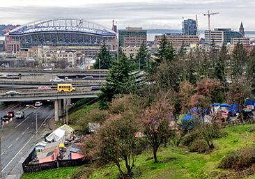Seattle's Nickelsville homeless encampment in the shadow of downtown