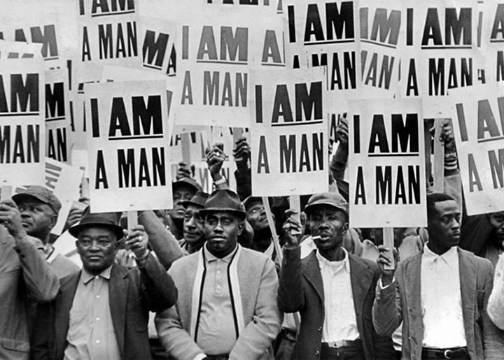 Sanitation workers in Memphis, Tennessee, fighting for civil rights and union rights in 1968