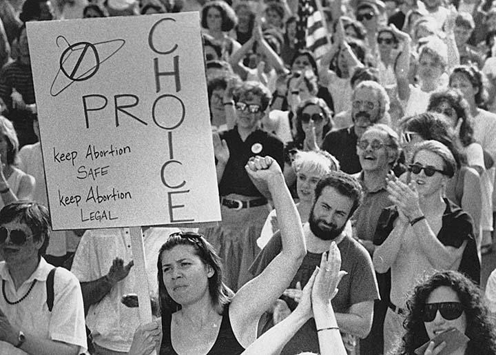 A demonstration for abortion rights in 1980s Wisconsin