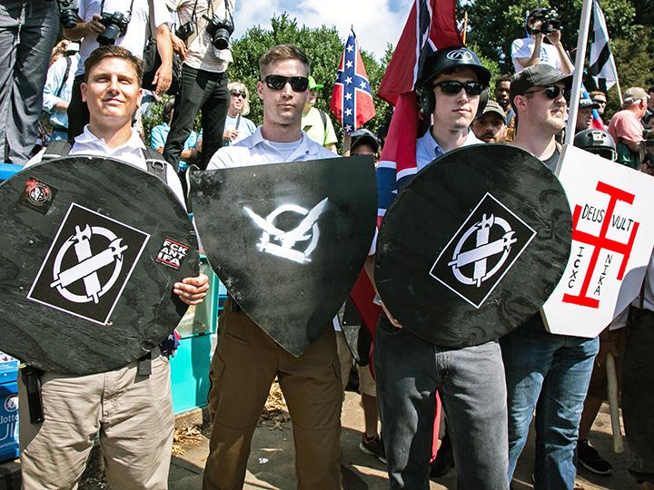 Nazis on the march during the Unite the Right rally in Charlottesville
