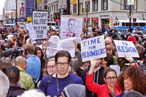 Occupy Wall Street protesters marching back to Liberty Plaza the day after after the camp's eviction