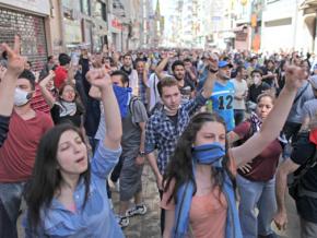 A massive demonstration retook Gezi Park in Istanbul's Taksim Square