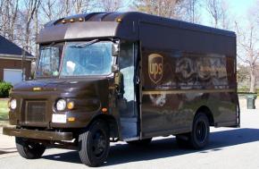 A UPS delivery truck