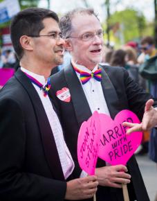 Supporters of marriage equality rally outside the U.S. Supreme Court