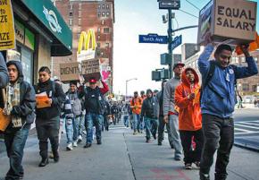 B&H Photo Video workers picket outside a store