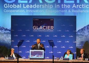 Barack Obama speaks in Alaska on a summit meeting on climate change