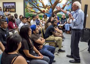 Bernie Sanders on the campaign trail