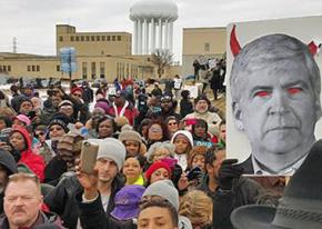 Flint residents protest Gov. Rick Snyder and the poisoning of their city