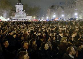 A Nuit Debout protest fills the streets of Paris