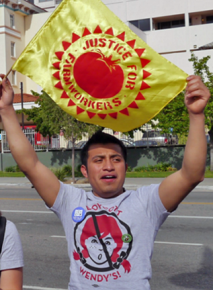 Victor Diaz at a justice for farmworkers demonstration