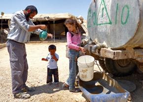 Villagers in a-Duqaiqah in the West Bank pay four times the average rate to get water from a water truck