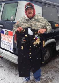 Military veteran John Adams during his self-deployment to Standing Rock