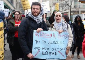 Activists take to the streets to defend free speech and Palestinian rights at Fordham University