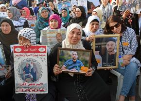 Mothers of Palestinian prisoners protest in solidarity with the ongoing hunger strike