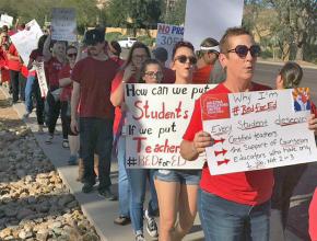 Arizona teachers rally for a better conditions in schools