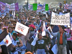 Mass protests in Mexico City against President Enrique Peña Nieto's gas price hikes