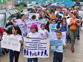 Students and teachers march against school closures in Puerto Rico