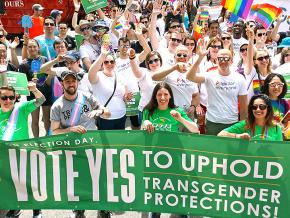 Marching to defend transgender rights in Massachusetts